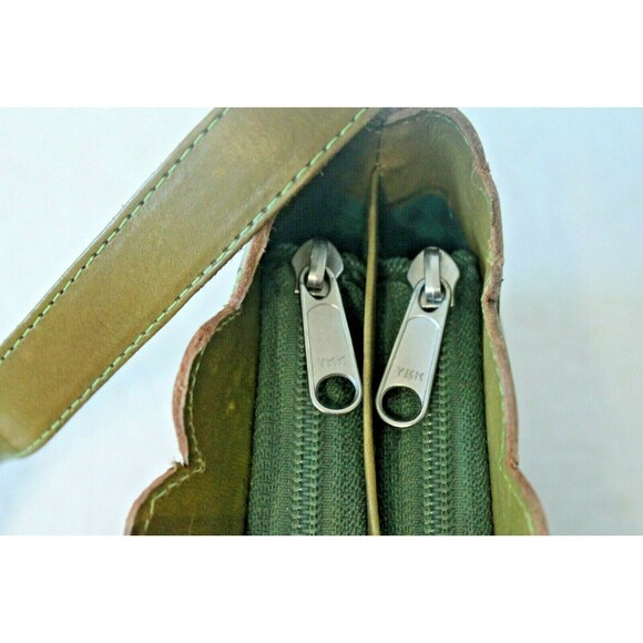 LL Leaders In Leather Purse Paraguay Scrolled Floral Tooled Leather Teal & Brown - Picture 6 of 8